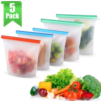 MOICO Reusable Silicone Storage Bags (5-pack)