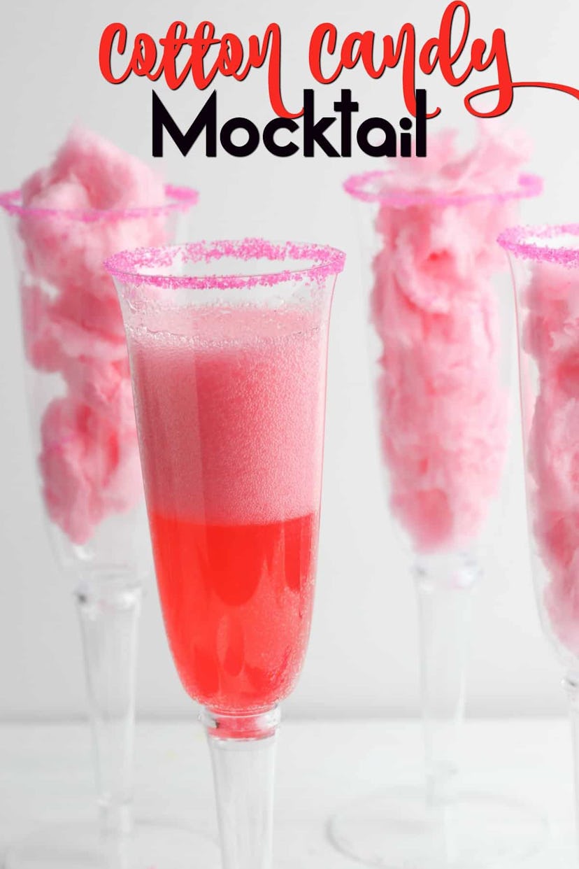 A Cotton Candy Mocktail is a Pinterest-worthy Valentine's Day recipe for a delicious and pretty drin...