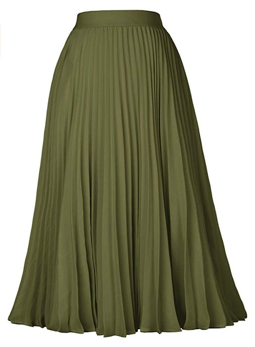 Kate Kasin Pleated A-line Skirt