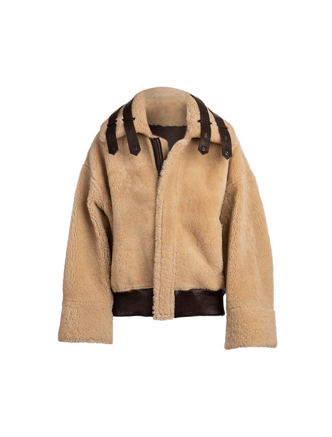 The Saturn Reversible Shearling Jacket In Cognac