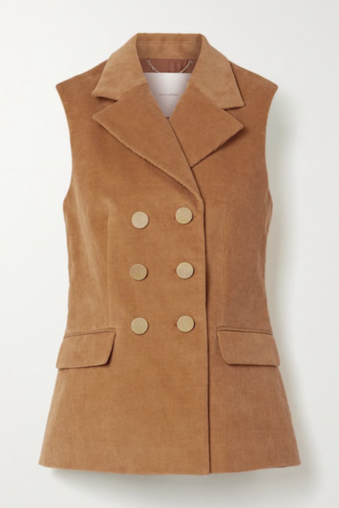Double-Breasted Stretch-Cotton Corduroy Vest