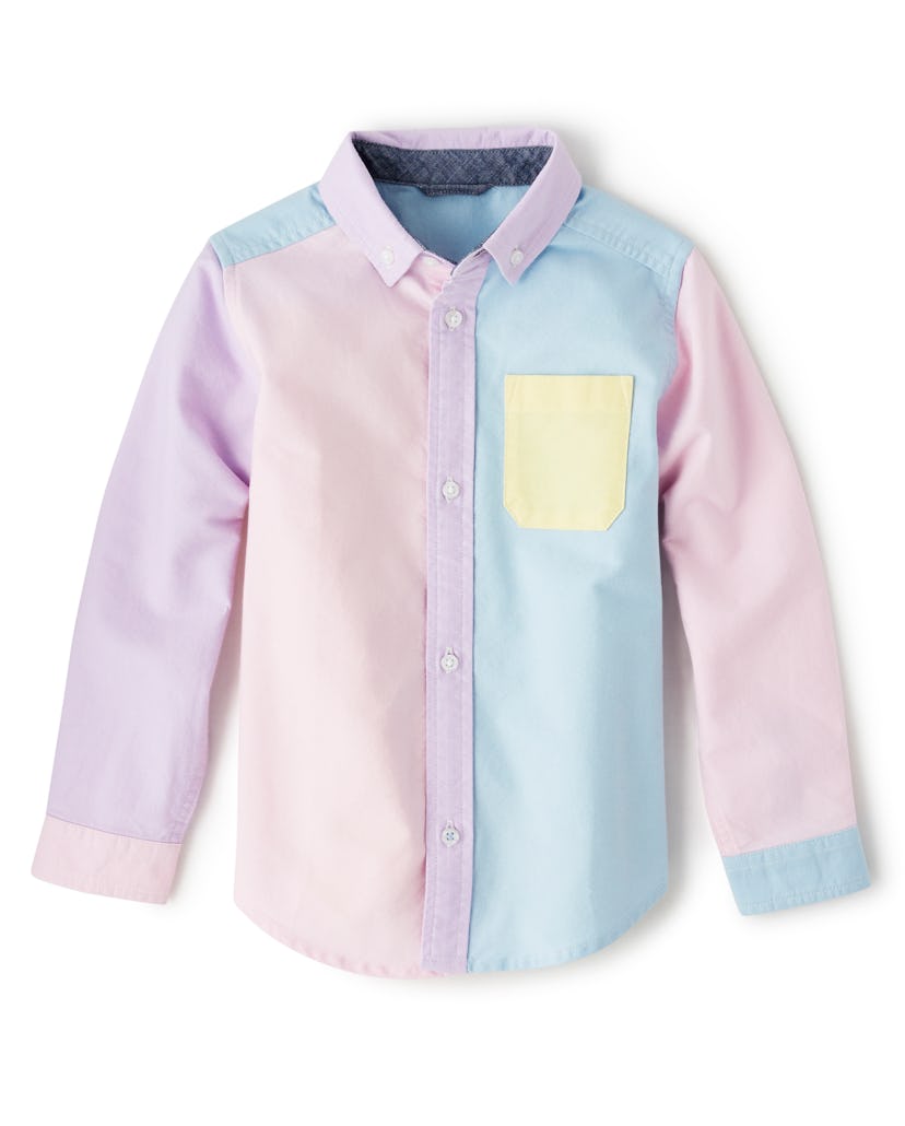 A pastel colored button-down shirt from Gymboree