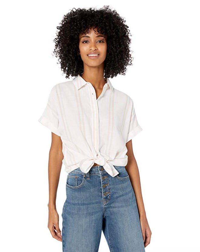 Goodthreads Women's Washed Cotton Short-Sleeve Shirt