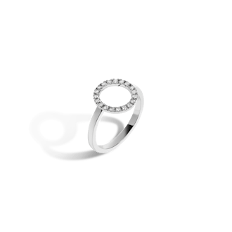 White Gold Diamond Circle Ring with White Diamonds