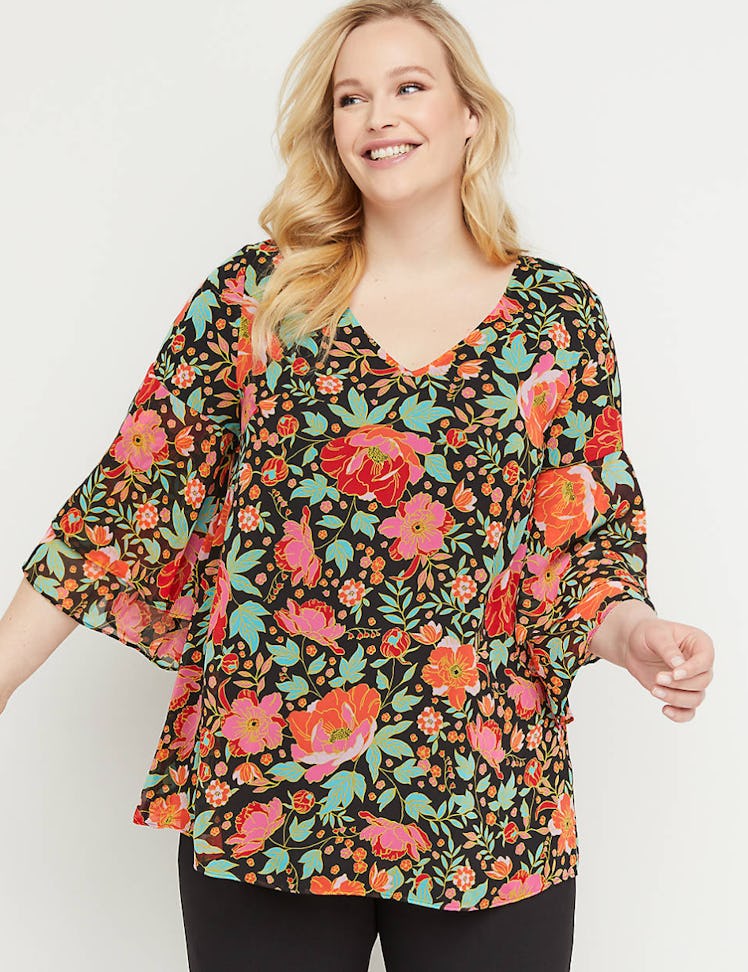 Lane Bryant Chiffon Kimono-Sleeve Top