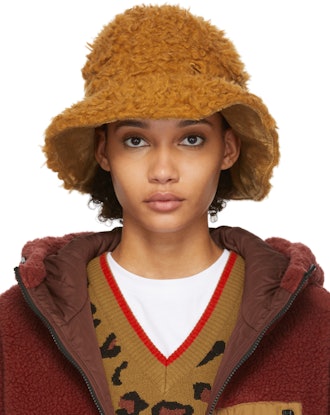 Reversible Brown Wool Hairy Hat