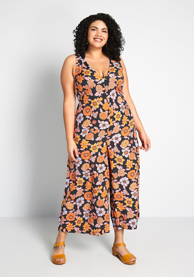 ModCloth Bon Voyage V-Neck Jumpsuit