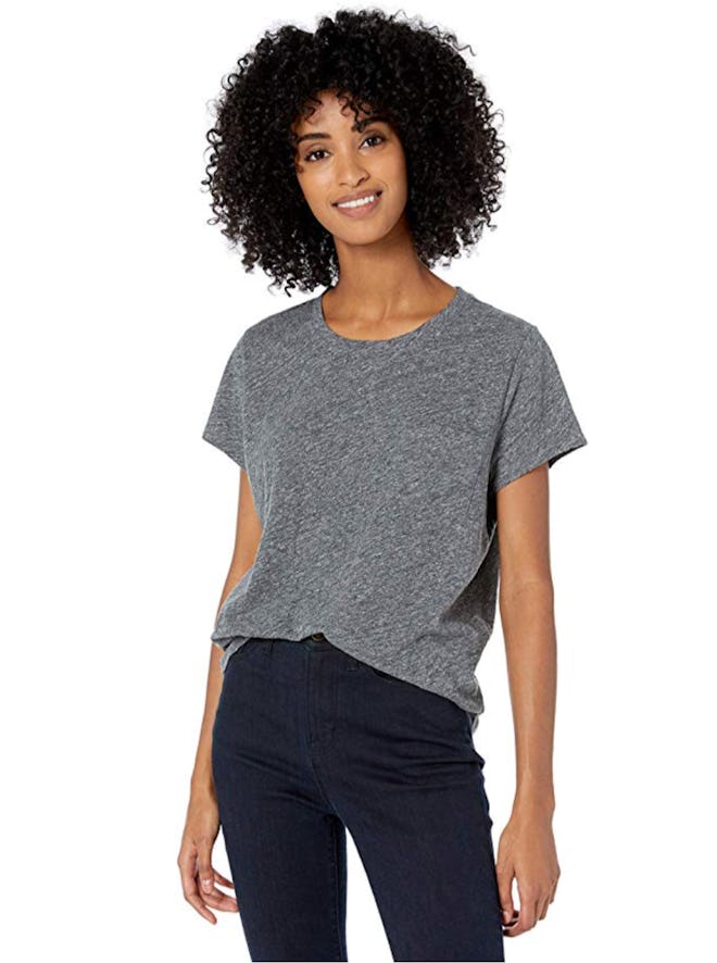 Goodthreads Women's Washed Jersey Cotton Pocket Crewneck T-Shirt