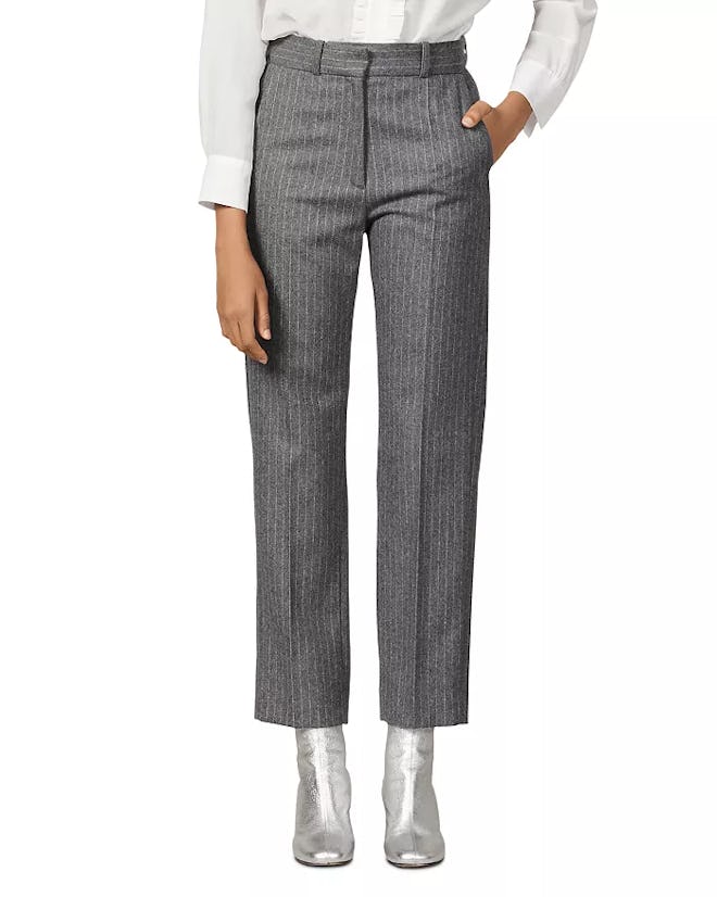 Jena Striped Wool-Blend Pants