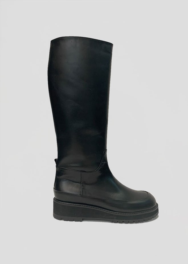 Lug Sole Tall Boots in Black