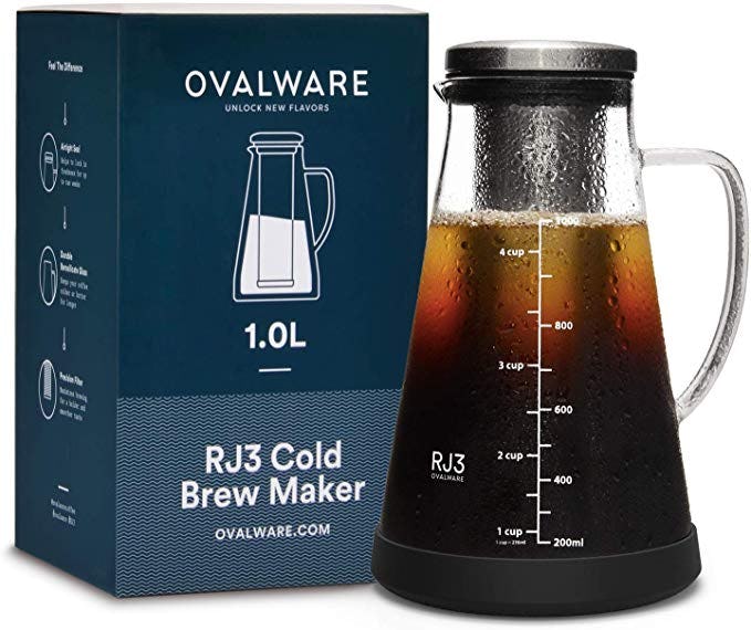 Ovalware Airtight Cold Brew Iced Coffee Maker 