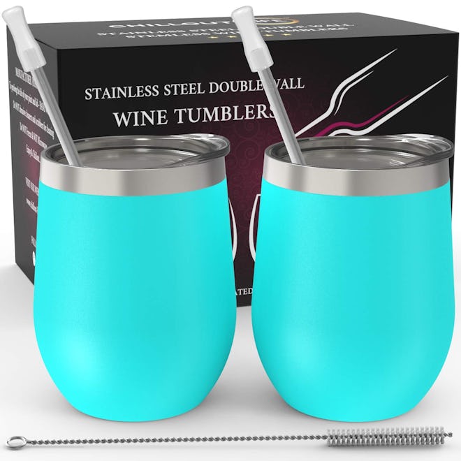 CHILLOUT LIFE Stainless Steel Wine Tumbler (Set Of 2)
