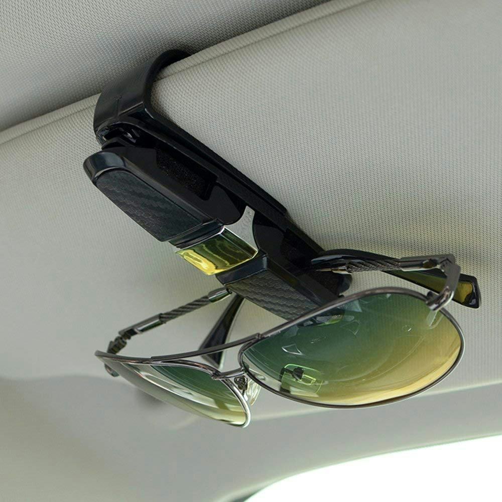 SENHAI Eye Glasses Organizer Box /& Glasses Holders Clip for Car Sun Visor Sunglasses Case Mount with Credit Card Clip Fits All Vehicle Models
