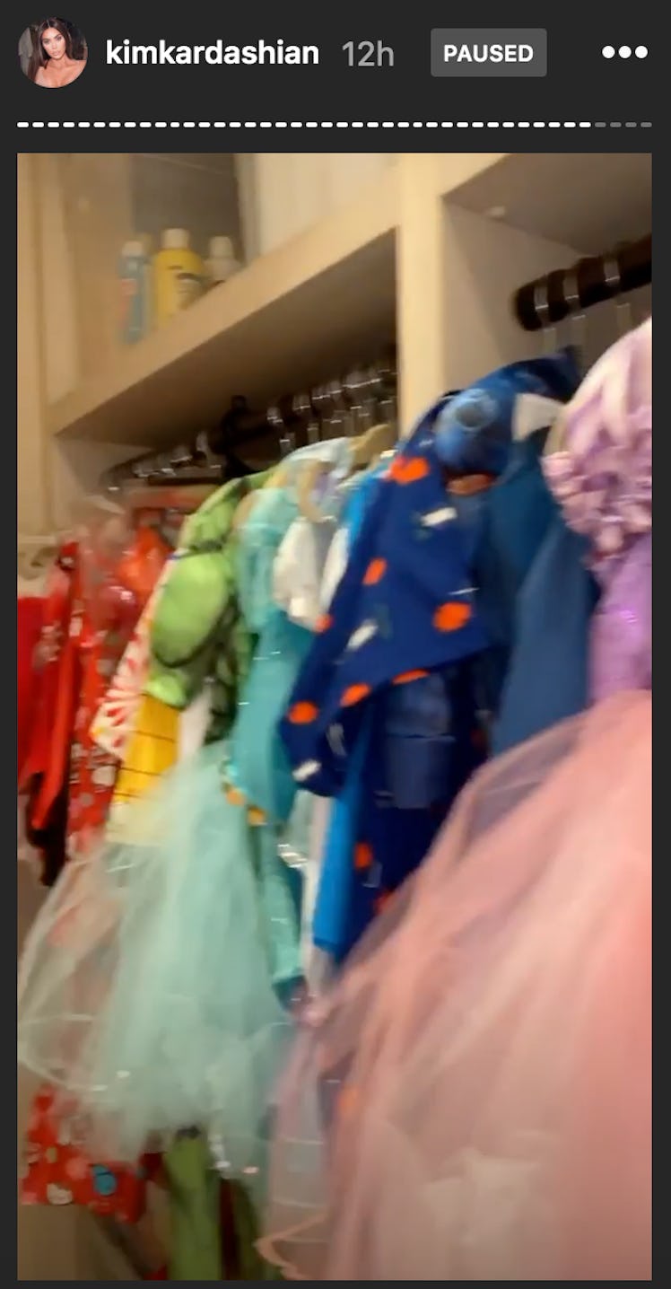 All of their kids enjoy playing with the collection of dress up clothes in the closet. 