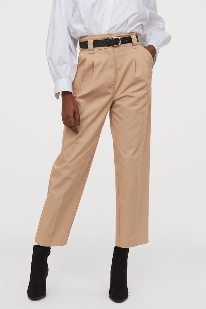 Belted Ankle-Length Pants