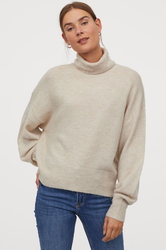 Fine-Knit Turtleneck Sweater