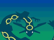 An illustration of Pokémon Rayquaza.