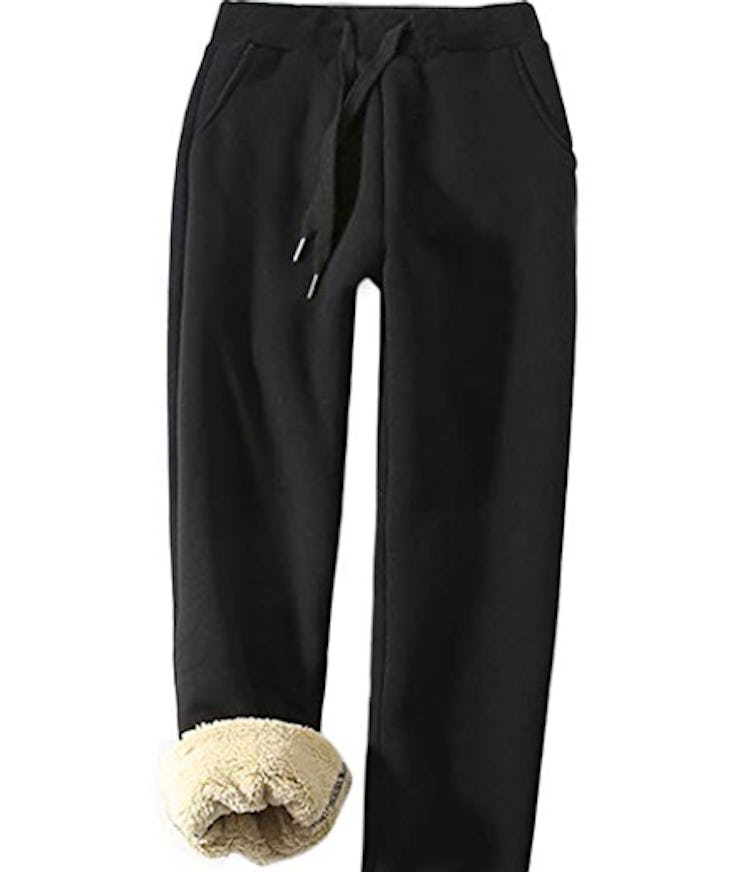 Yeokou Women's Warm Sherpa Lined Athletic Sweatpants