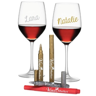 Vino Metallic Wine Glass Markers (4-Pack)