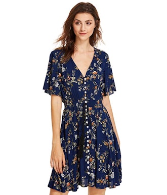 Milumia Women's Button Up Floral Dress