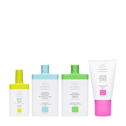 All four products from Drunk Elephant's haircare line.