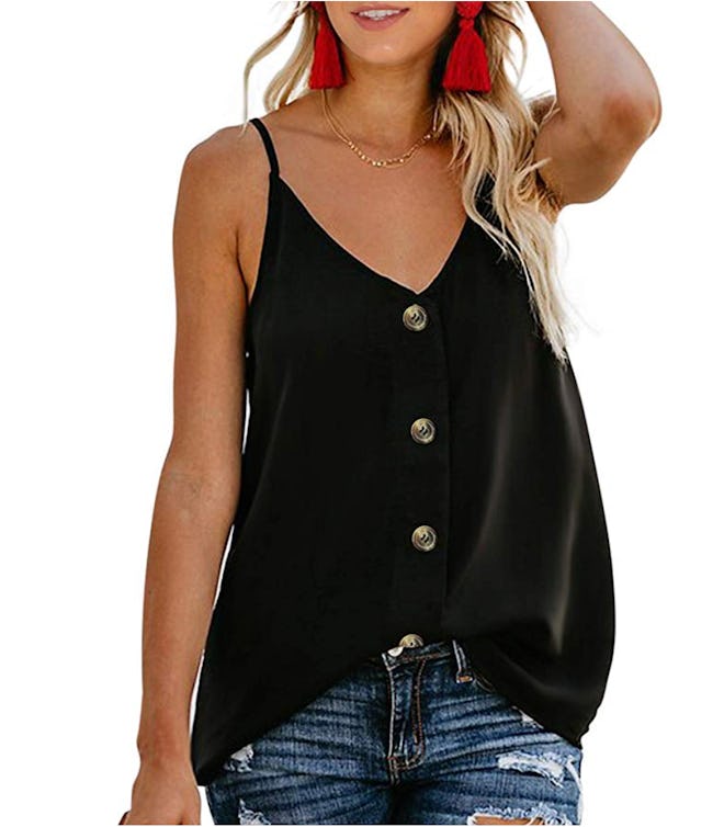 BLENCOT Women's Button Down Tank Top