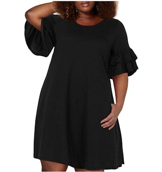 Nemidor Women's Plus Size Swing Dress with Pocket