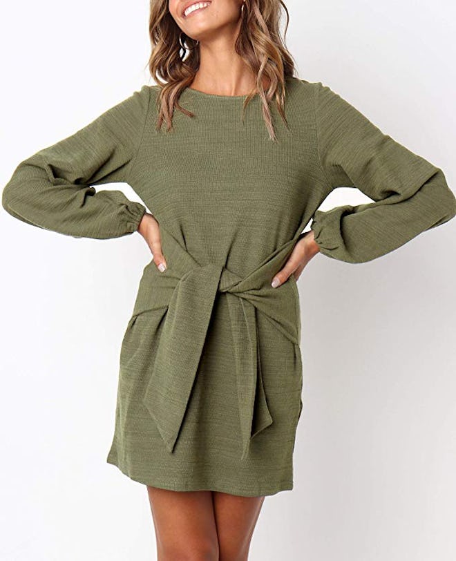 R.Vivimos Bodycon Tie Sweater Dress