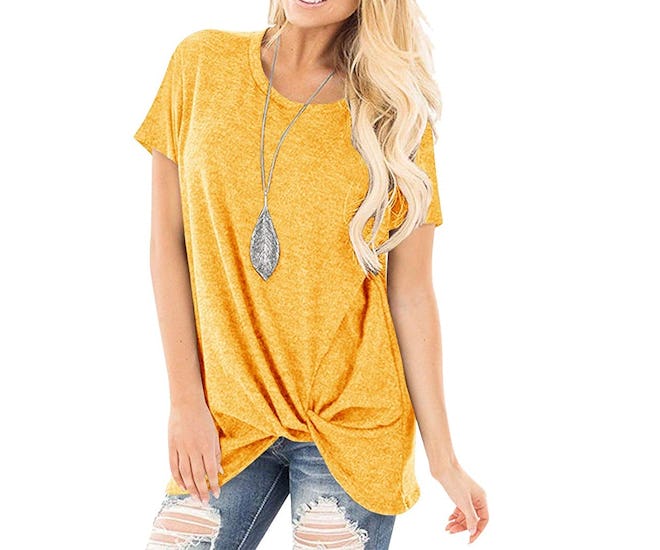 Yidarton Knotted Tunic Top