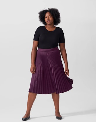 Kniko Pleated Midi Skirt - Eggplant 