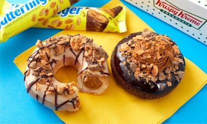 Krispy Kreme's new Butterfinger Doughnuts are a sweet blend of Butterfingers and Butterfinger Kreme.