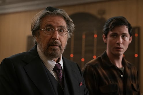 Al Pacino as Meyer Offerman and Logan Lerman as Jonah Heidelbaum in Hunters