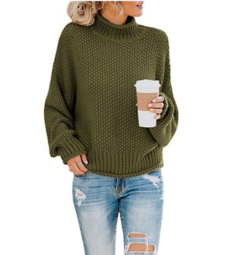 Saodimallsu Womens Turtleneck Oversized Sweaters