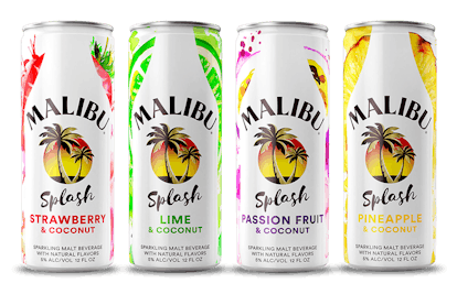 Malibu Splash comes in four flavors including Passion Fruit & Coconut and Pineapple & Coconut.
