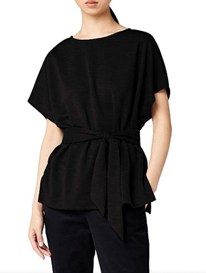 Amazon Brand - Meraki Women's Relaxed Fit Jersey Tie Front Top