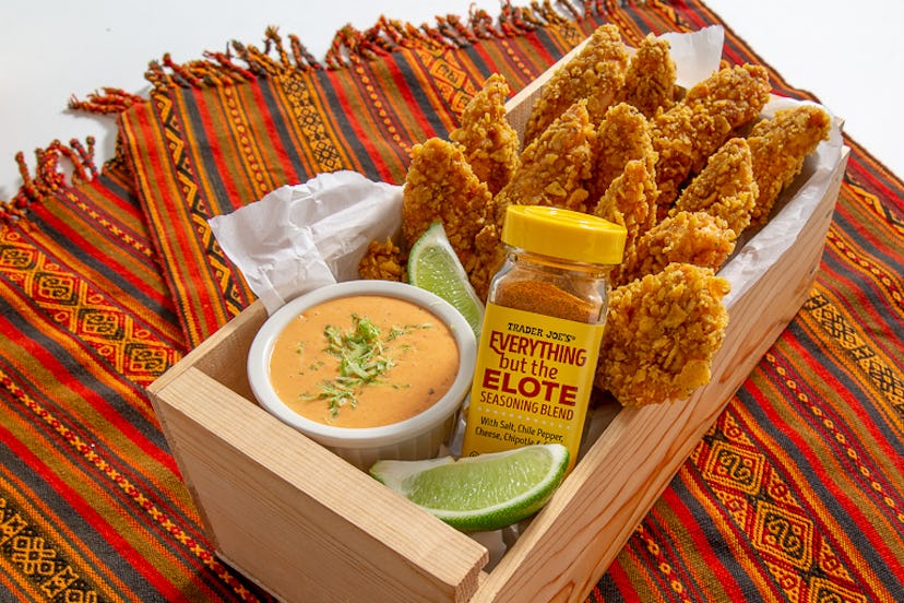 Trader Joe's new Everything But The Elote Seasoning is perfect on popcorn, in dips, or to season chi...