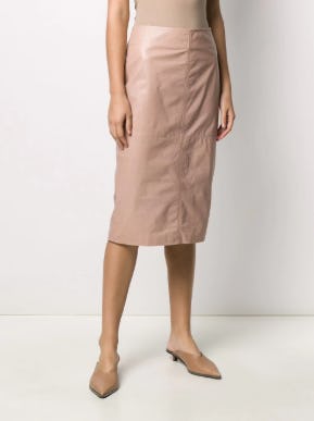 Textured high-waisted pencil skirt