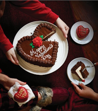 Carvel's Chocolate Decadence Heart Cake features ice cream.