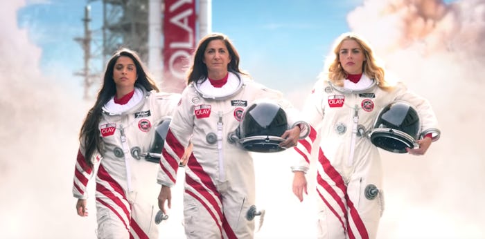 Olay's Super Bowl commercial asks, "Is there enough space in space for women?"