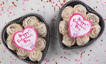 Cinnabon is selling heart-shaped trays for Valentine's Day 2020.