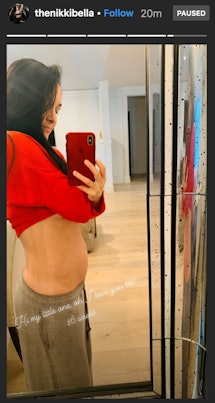 Nikki wrote on her Instagram story on Thursday, Feb. 19 that she is 16 weeks pregnant.