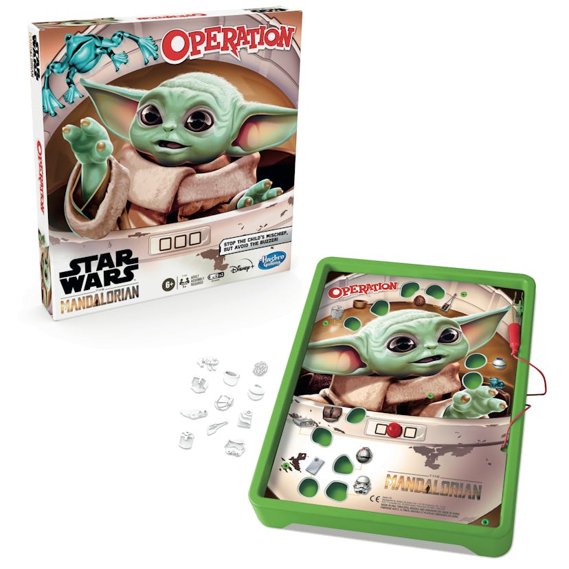 inside view of Baby Yoda Operation game