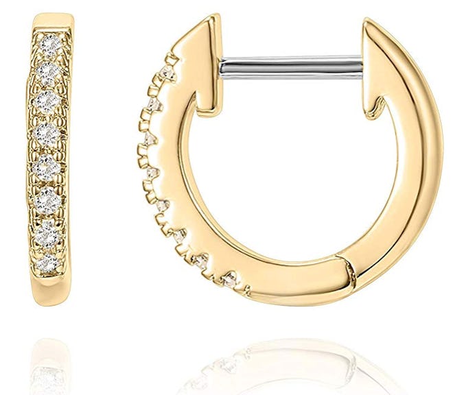 Gold Plated Cubic Zirconia Cuff Earrings by PAVOI
