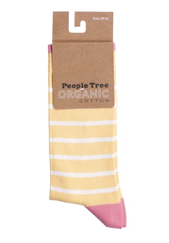Striped Socks In Yellow & Pink