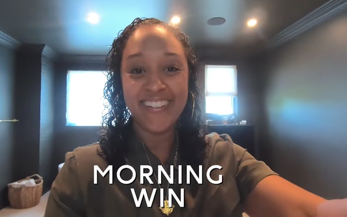 Tia Mowry's daughter Cairo wakes her up at 6:15 in the morning.