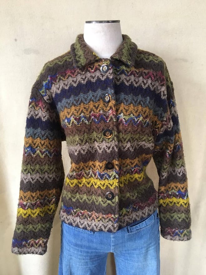 Vintage button up sweater USA ladies medium