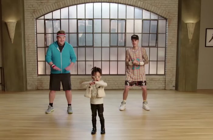 James Corden and Justin Bieber are taught dance moves by toddlers in a hilarious segment on an episo...