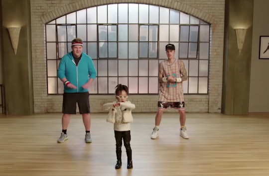 James Corden and Justin Bieber are taught dance moves by toddlers in a hilarious segment on an episo...