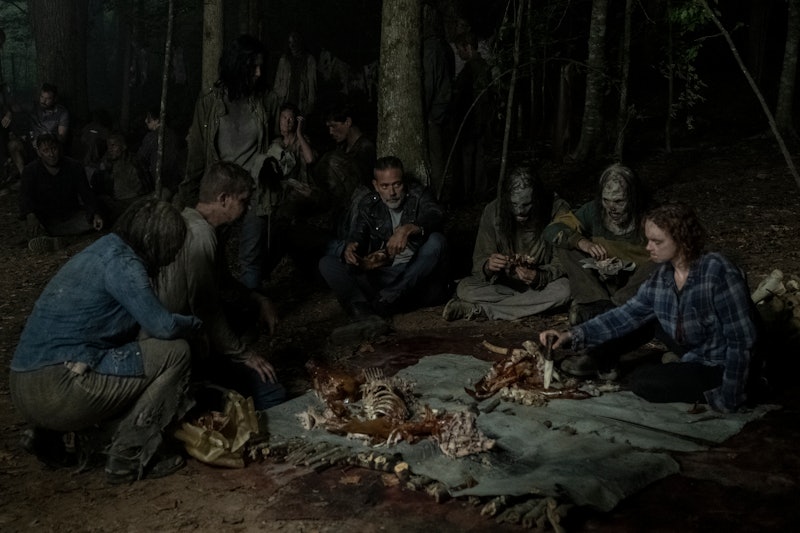 Jeffrey Dean Morgan as Negan and Thora Birch as Gamma in The Walking Dead
