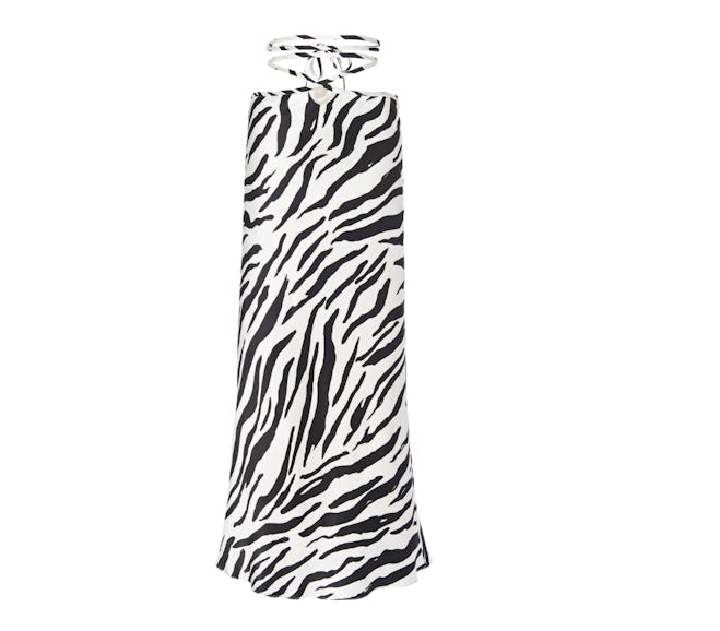 Zebra-Print Silk Skirt